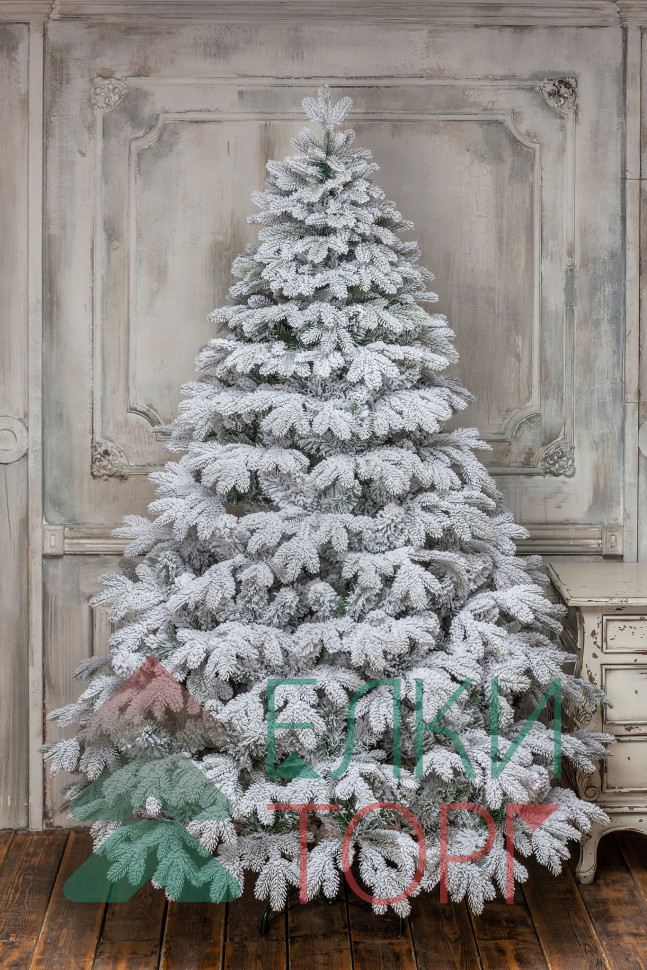 Искусственная елка Камчатская заснеженная 210 см., литая хвоя+пвх, ЕлкиТорг (143210)