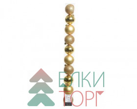 Набор пластиковых шаров Сказка 60 мм, золото, 10 шт, Kaemingk (020170)