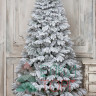 Искусственная елка Аляска заснеженная 180 см., 310 теплых белых LED ламп, литая+пвх, ЕлкиТорг (149180)