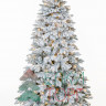 Искусственная елка Аляска заснеженная 240 см., 550 теплых белых LED ламп, литая+пвх, ЕлкиТорг (149240)