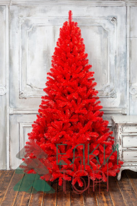 Искусственная елка Искристая 240 см., красная, мягкая хвоя, ЕлкиТорг (152240)